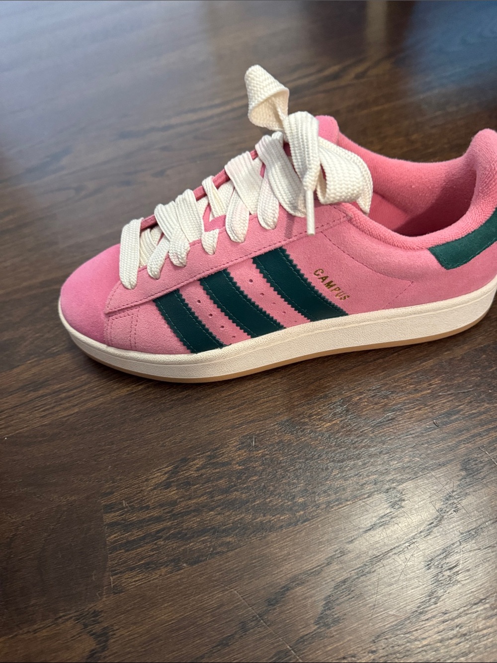 Adidas Campus Pink and Green Suede Sneakers - size 9